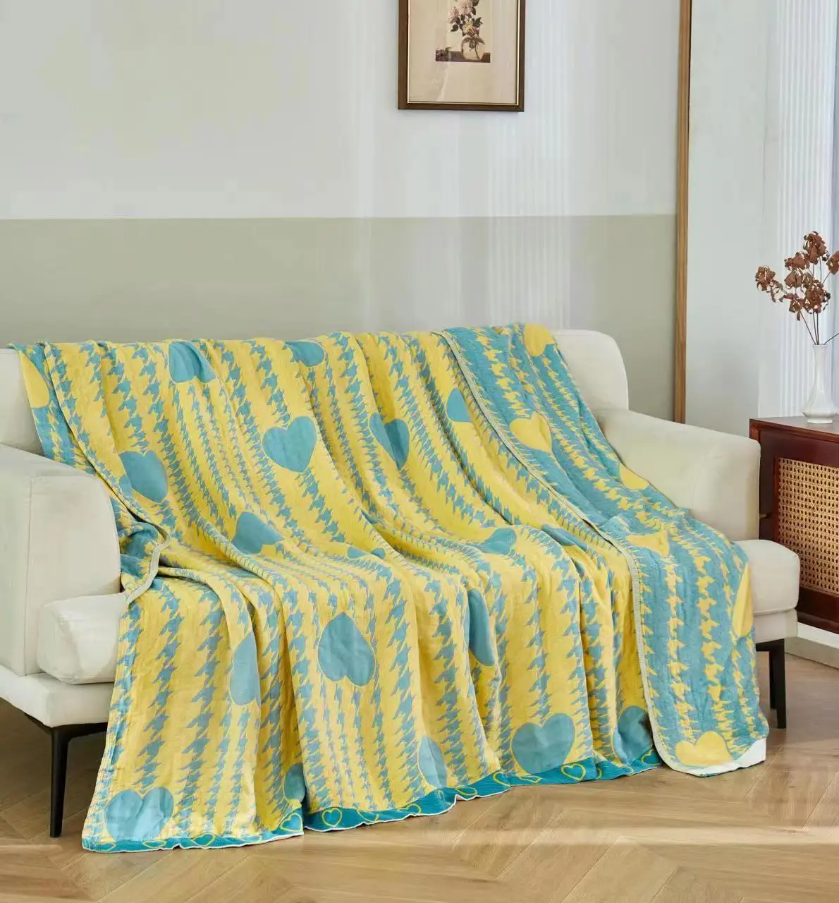 Multi-purpose 4 layers 100% Bamboo Fiber Blanket , summer blanket bamboo blanket