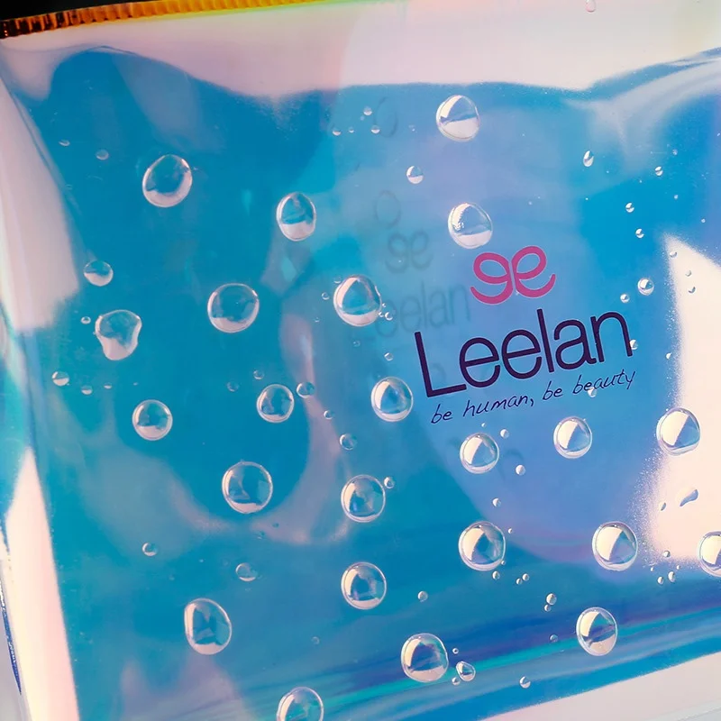 Custom Logo Holographic Cosmetic Bag Portable Waterproof TPU PVC Makeup Bag For Women