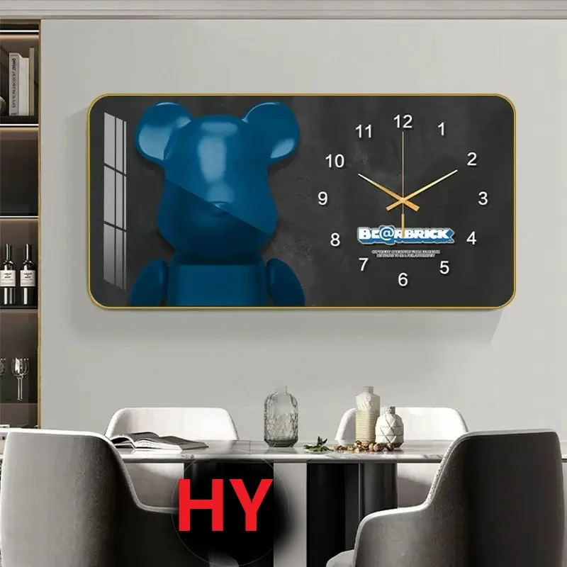 Factory direct sales living room luxury personalized creative mute crystal porcelain painting wall clock