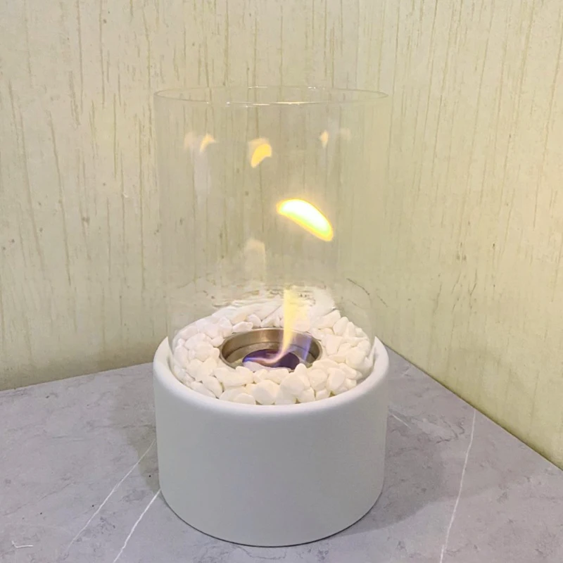 Factory Supply Fire Pit Bio Ethanol Fireplace Round Glass Fireplace Mini Portable Fireplace