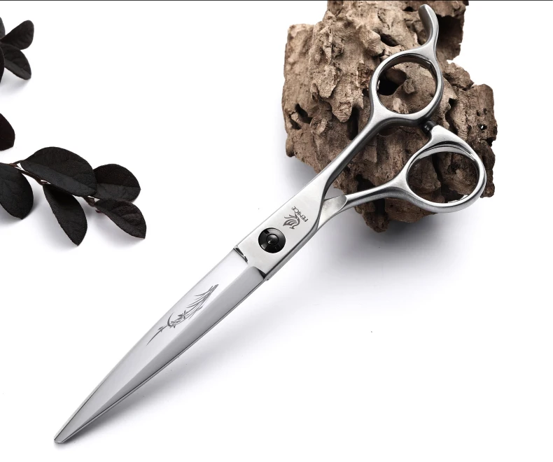 FENICE  High Quality Japan 440C Stainless Steel Hair Cutting Scissors with Flower pattern