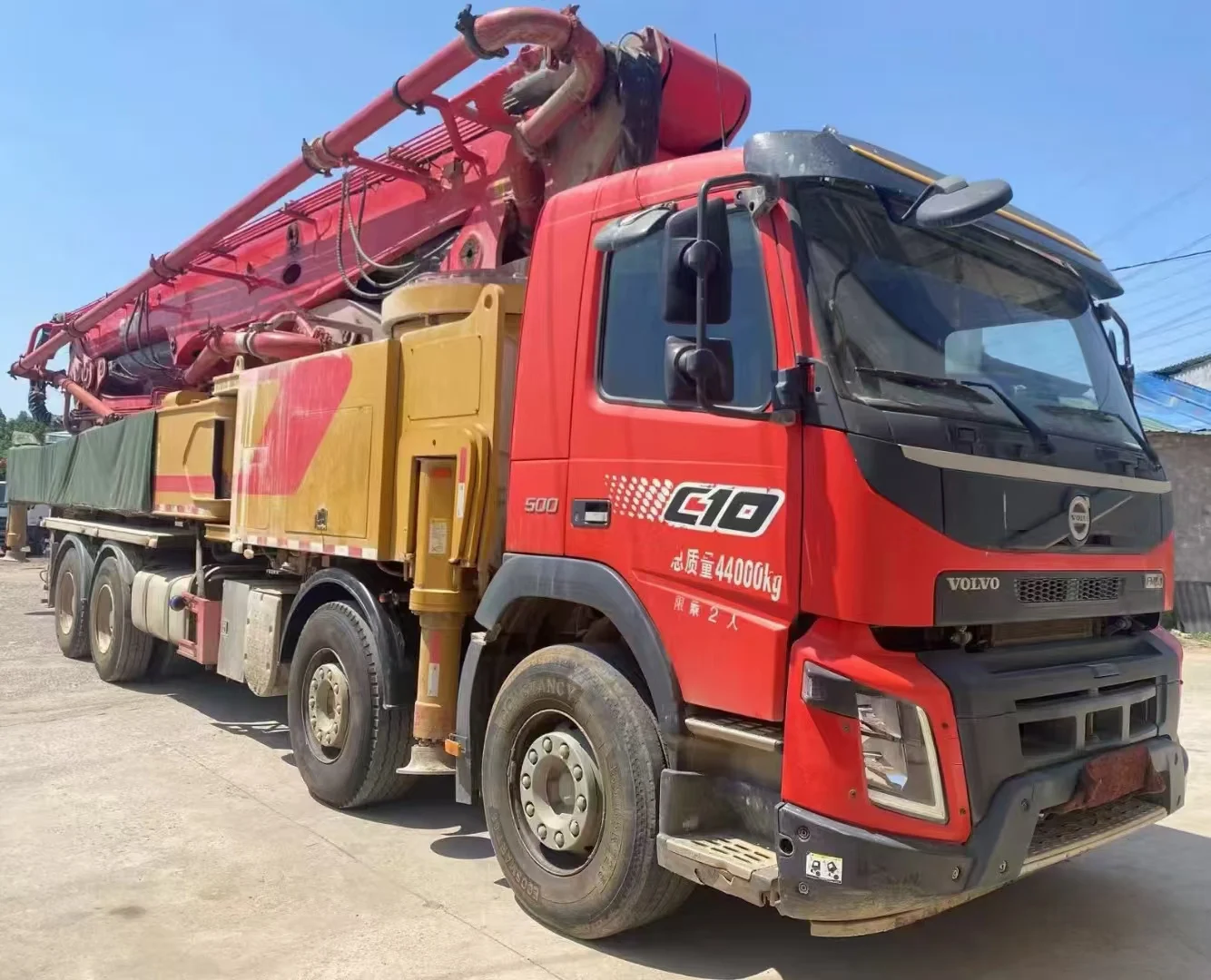 2020 Sany 62m б/у бетононасос с дизельным двигателем Volvo хорошее состояние двигателя и компонентов сердечника