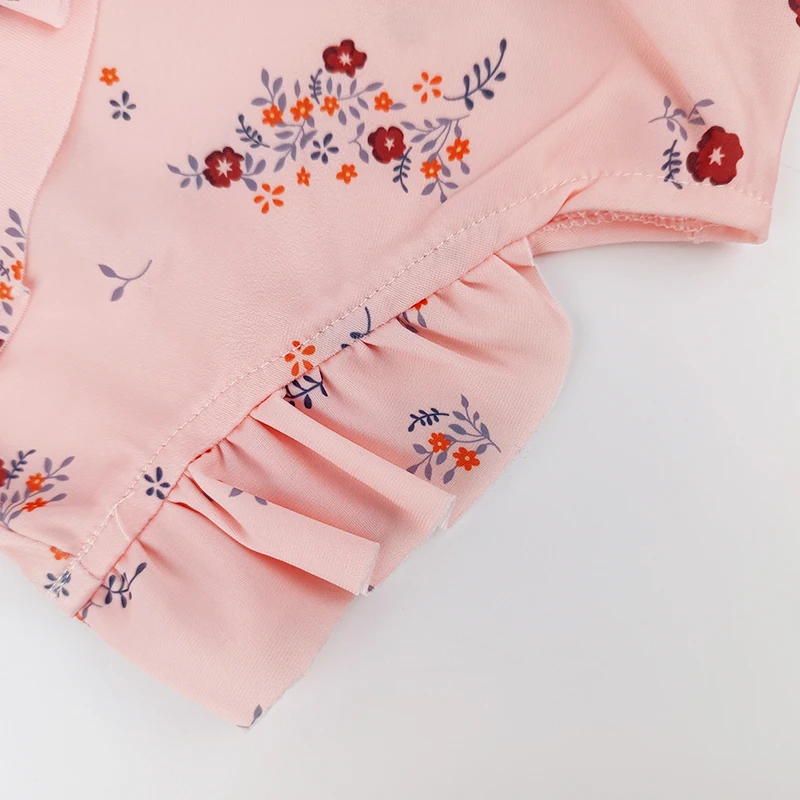 Pinuotu Infants Frill Floral Full Printing Customized Shorts Summer Ruffle Cute Botanic Baby Girl Swimming Trunks