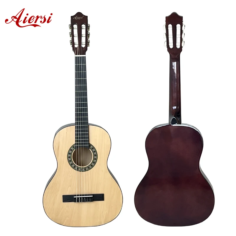 wholesale OEM ODM Brand China custom made cheap price high gloss finish basswood Body classical guitar  for sale