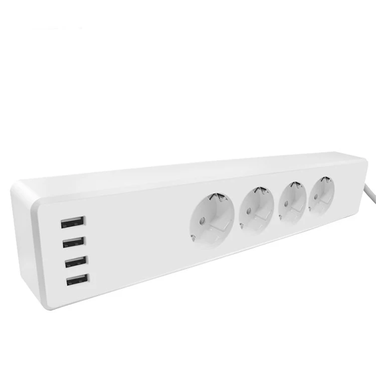 
Germany Style Speech Speaker Voice Control Smart WIFI Power Strip 6 Outlet 4 USB 