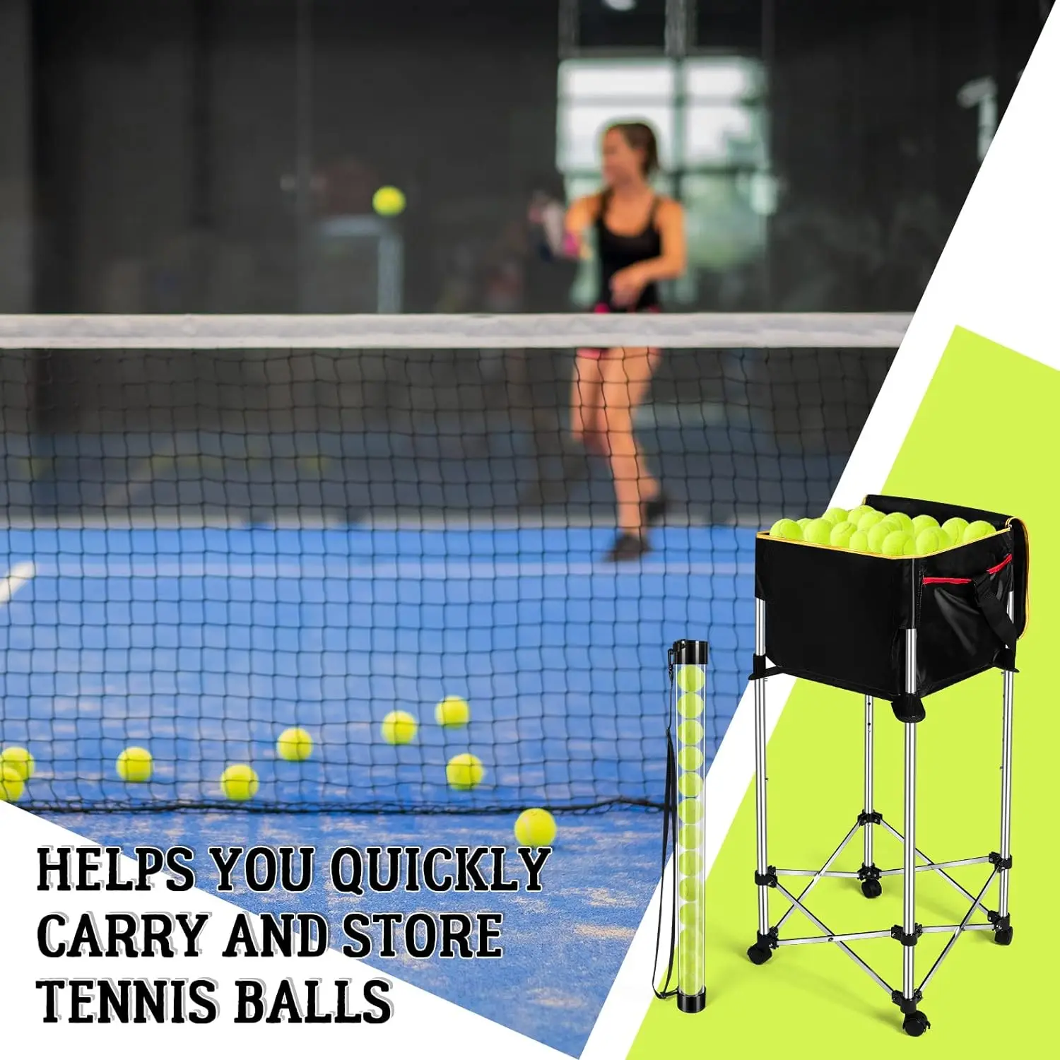 High Quality Multi function tennis ball basket cart for tennis ball picking