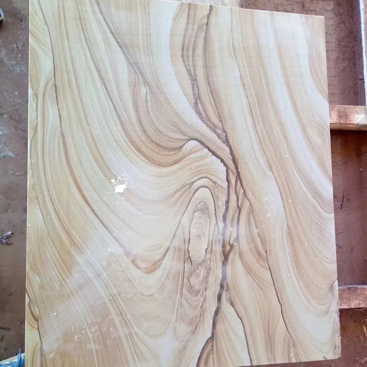 Chinese Natural Stone Yellow Wooden Vein Sandstone for Wall Cladding