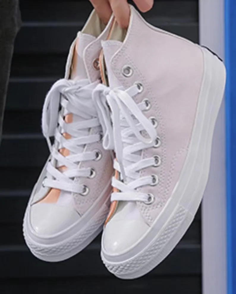 Wholesale Vulcanized Flat Thick Ladies Casual Shoes Design Fashion Flat Lace Up Canvas Shoes