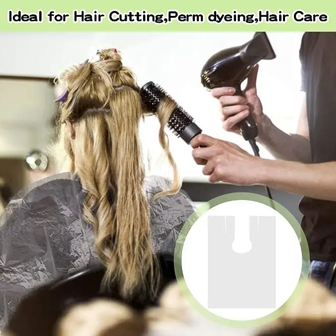 Factory Price Customize Size Cheap Price Plastic Hairdressing PE Cutting Disposable Hair Barber Salon Cape Apron