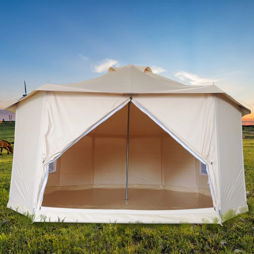 Canvas material natural folding house style tent kazakhs uk tenda yurt