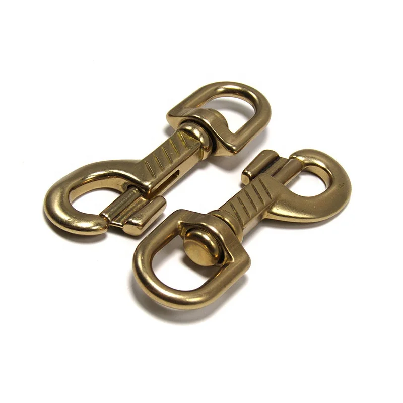 leather hardware accessories solid brass swivel carabiner trigger bag strap spring snap hook