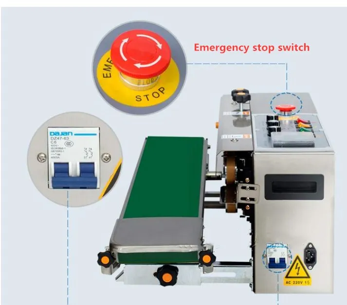 Пленочная термоуплотнительная машина для пластиковых пищевых непрерывных пакетов с кодирующим устройством с твердыми чернилами