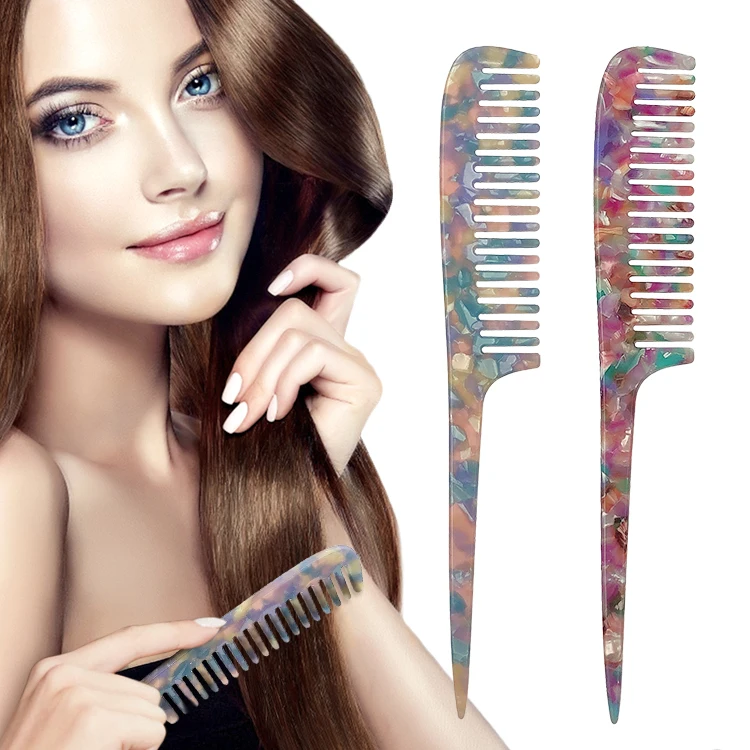Massage Italian Colorful Cellulose Acetate Acetic Acid Rattail Comb