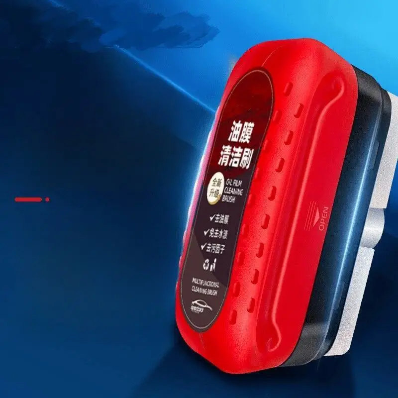 Auto glass oil film remover Powerful front inside windshield oil film stain removal glass oil film cleaning brush