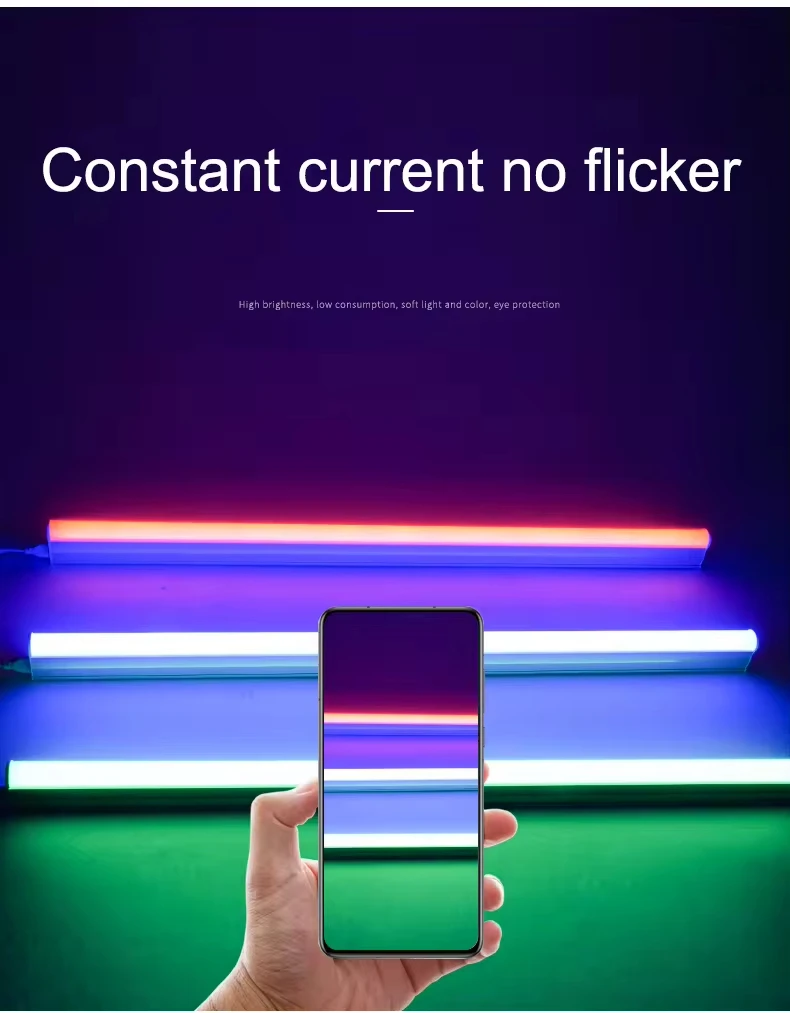 RGB Decorative Fluorescent Led Tube Color 14W PF0.5 AC65V-265V Energy Saving PC LED Tube for Outdoor Indoor ip65  KTV Bar