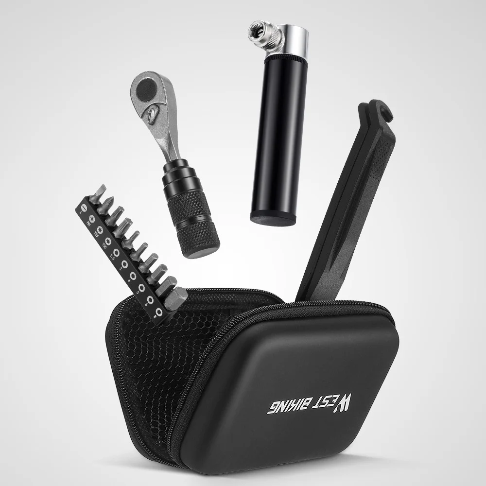 16 pcs Ratchet Wrenches Bike Repair Tool Kit  Multi-Functional Ideal for Bike Maintenance and Repairs Bicycle Tools