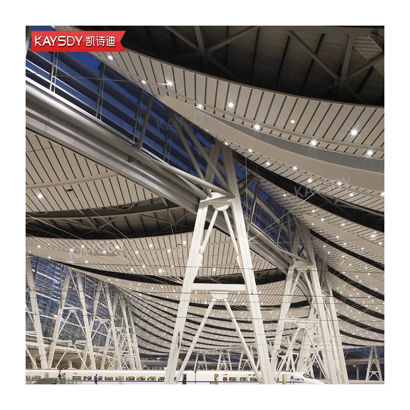 High Performance Aluminium Acoustic Ceiling Panels For High-speed Railway Station Insulated Aluminum Panels C Baffle Ceiling