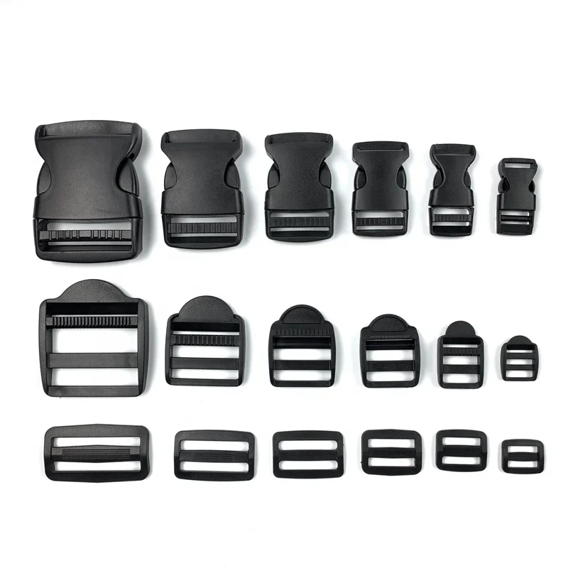 Wholesale customization plastic side release buckles Square plastic stroller buckle  Luggage Backpack Quick Side Buckles