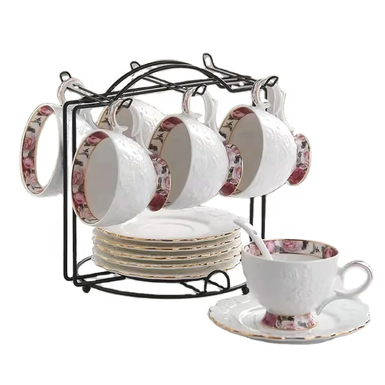 Royal Albert Teacup Vintage Ceramic Turkish Style Espresso Coffee Mug Tea Cup With Golden Handle