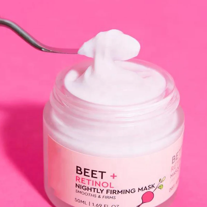 Ночная укрепляющая маска Retinol с экстрактом корня свеклы ночная кремовая веганская для лица