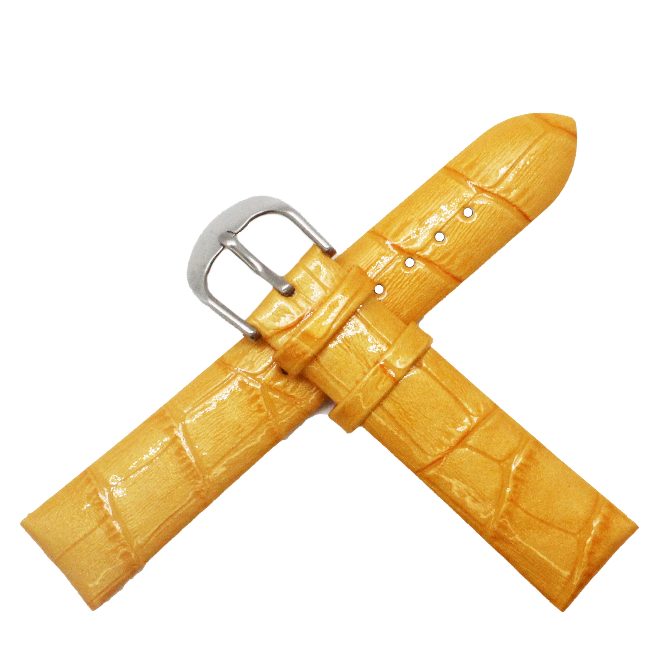 popular green colourful pearl light bamboo genuine leather watch strap band factory direct