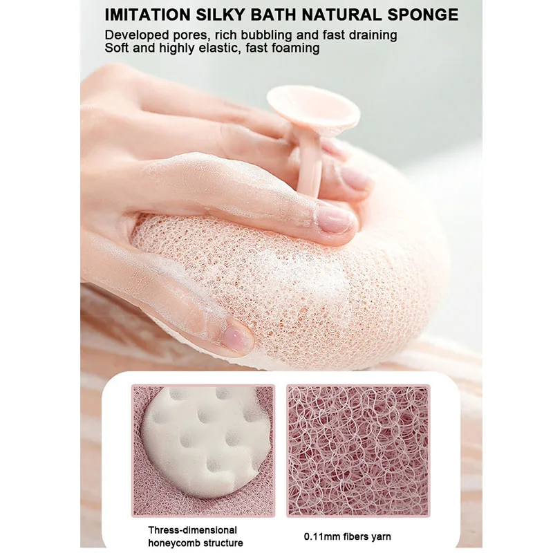 Soft Sunflower Mini Bath Ball Suction Cup Mesh Filter Pouf Sponge Exfoliating Body Scrubber Wash Loofah Shower Cleaning Brush