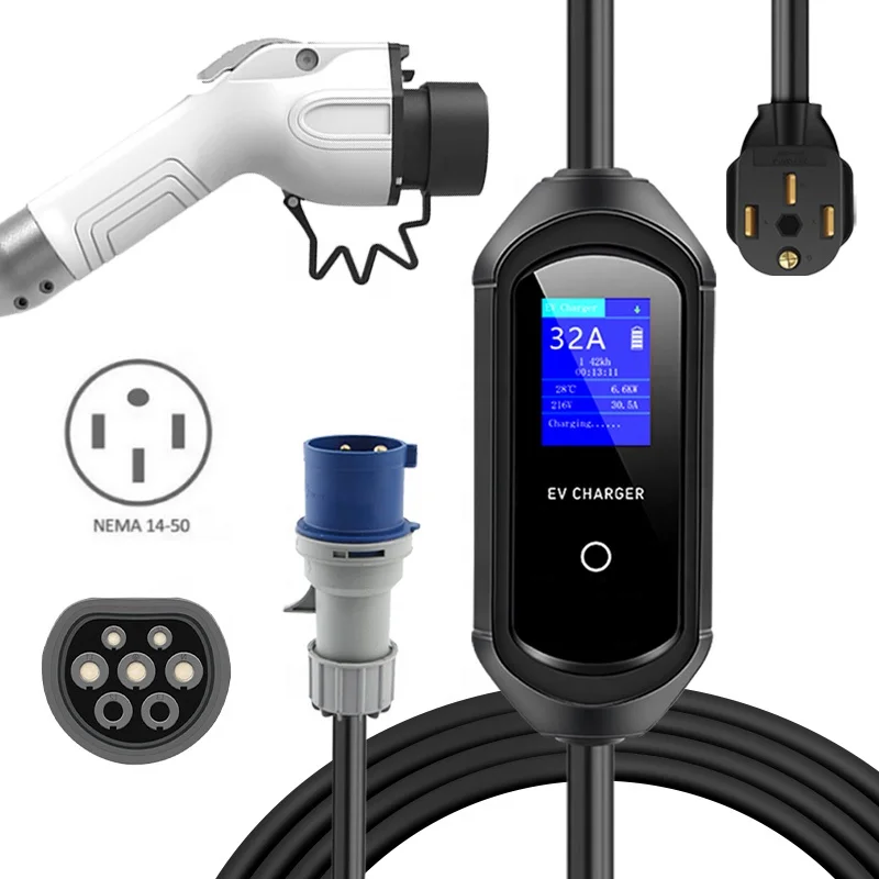 Single Phase AC EVSE Chargepoint NEMA 1450R 7KW32A EV Portable Charger 7KW 32A GBT EV Charger for Skywell ET5 Skyworth EV6 2022