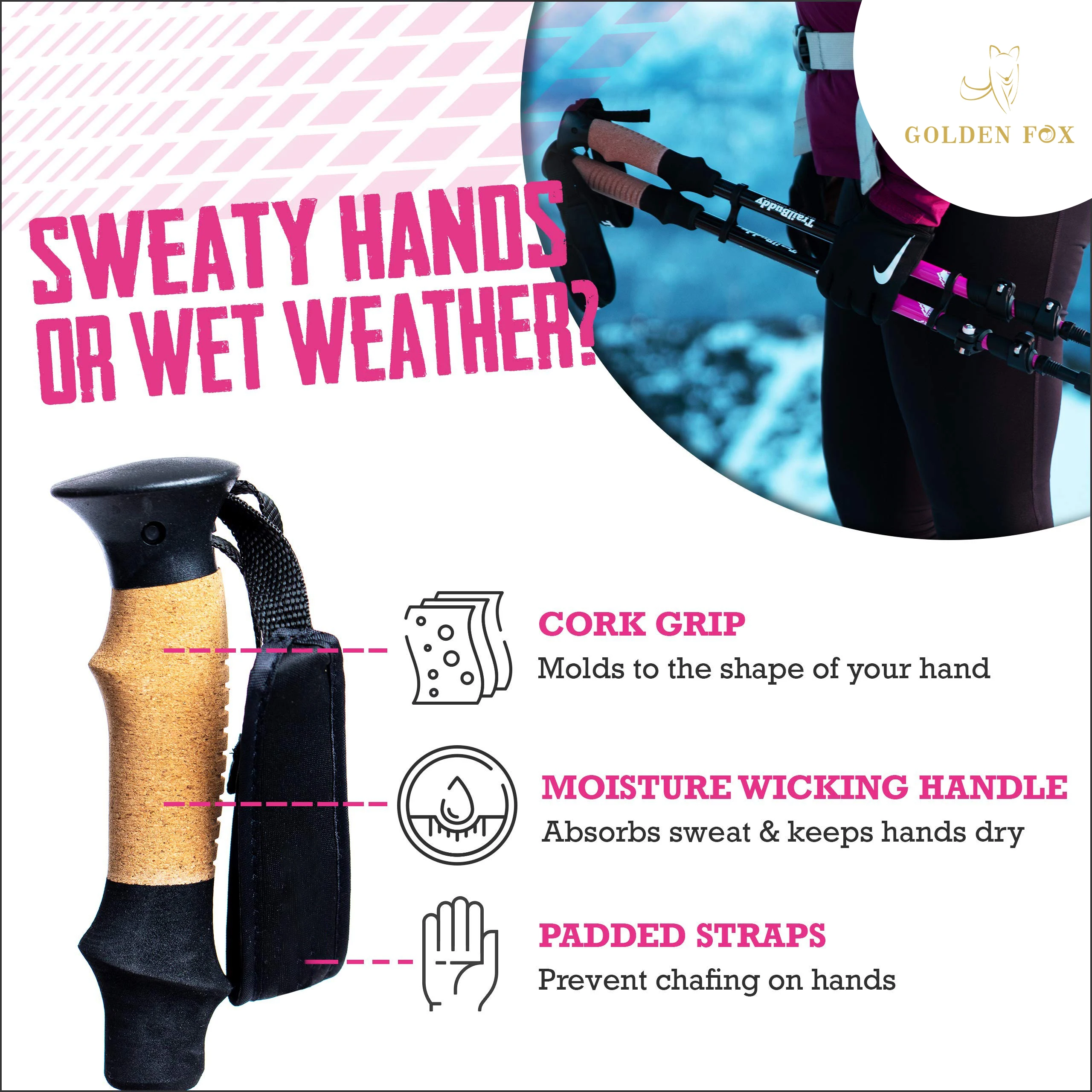 Backpacking Gear Cork Grip Duralumin 7075 Trekking Pole Tent Aluminum Collapsible Tracking Walking Hiking Sticks Trekking Poles