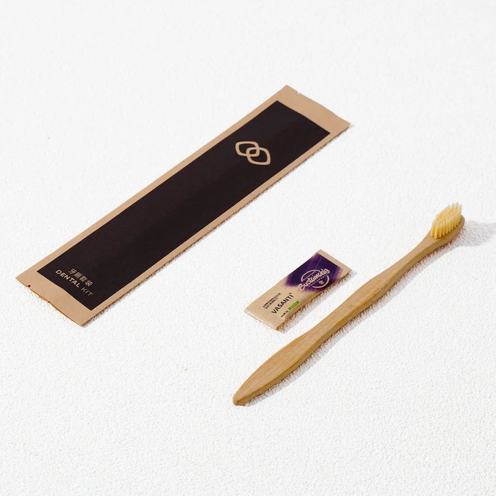 FSC Certificate Paper Biodegradable Dental Kit ECO Friendly Hotel Bamboo Toothbrush