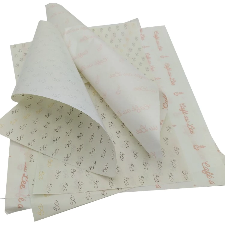Custom Food Paper Sheets Disposable Natural One Side Coated Sandwich Food Wrap Grease Proof Paper
