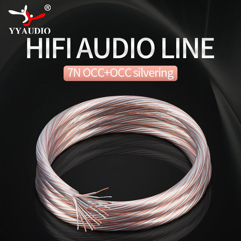 12 core speaker cable 6 OCC and 6 OCC silver plated HIFI audio cable for banana/RCA connector bulk cable