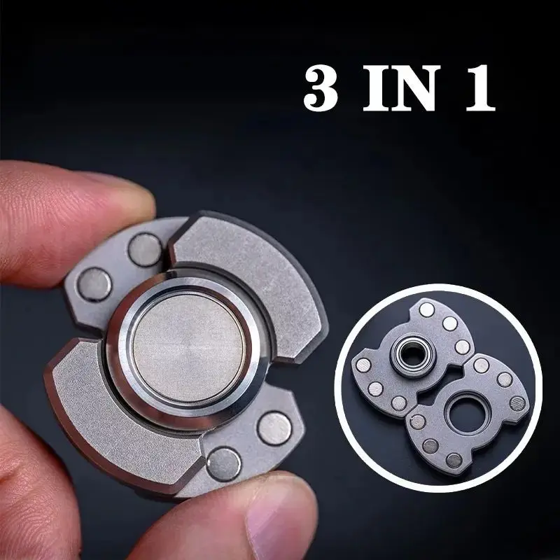 Metal 3 in 1 spinner fidget Multifunctional Relief Stress Slider for Adult ADHD Haptic Slide Clicker EDC Gear Personalized Gift