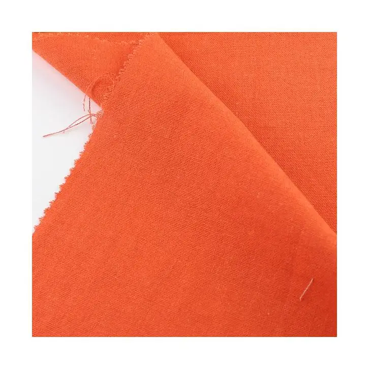 
10*10 191gsm orange color plain dyed 30% linen 70% rayon woven fabric 