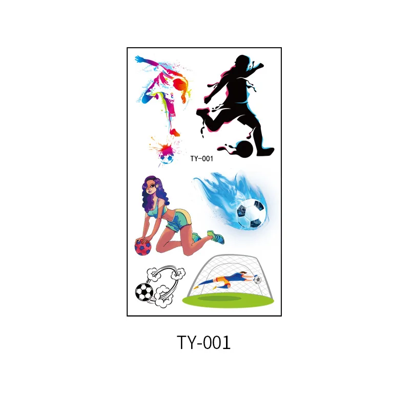 Cheaper Price High Quality Colorful Soccer Face Tattoo Stickers Makeup Boys Tattoo Sticker Waterproof Tattoo Stickers