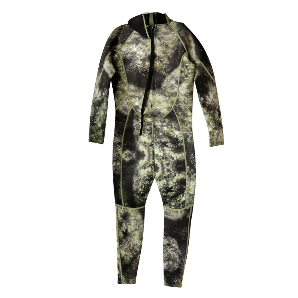 Customized Logo 3mm Neoprene Spearfishing Hunting Warm Camo Men Full Body Front Chest Zippers Wetsuits