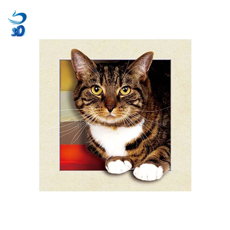 
5d lenticular printing for home decoration 3d picture of cat lenticular picture 