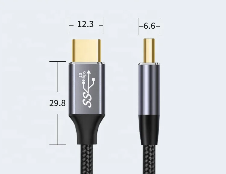 Gold Plated USB3.1 Gen2 USB C Cables with 16pin E-Marker chip support PD 100W 10Gbps 4K Full Function