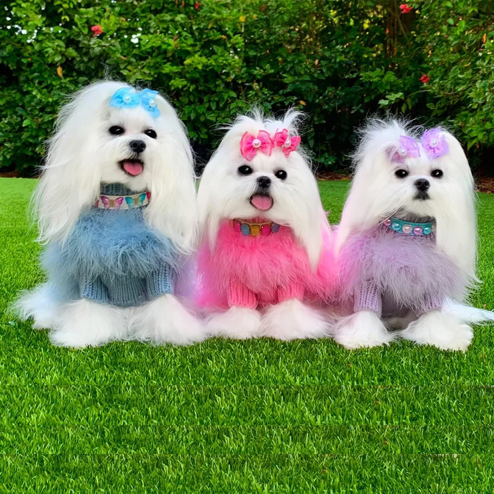 Crochet Pattern Custom Wholesale Blank Cable Knot Walker Big Christmas Cashmere Vulk Sublimation Easy Knit Dog Sweater