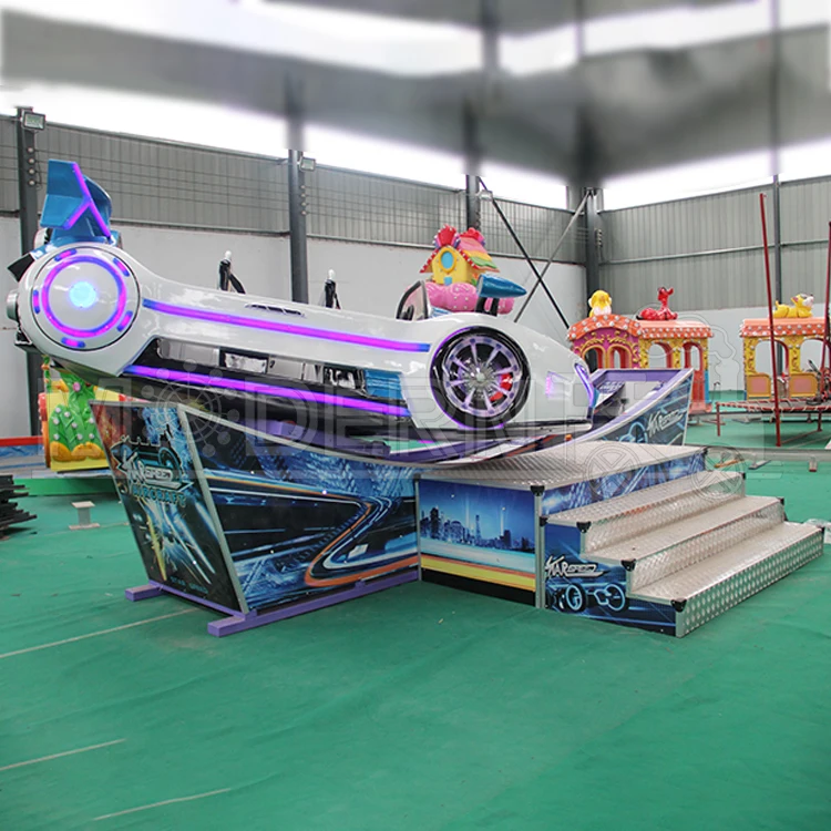 Best Price Indoor Kiddie Amusement Rides Rotating Flying Car Electric Single Track Mini Swing Car