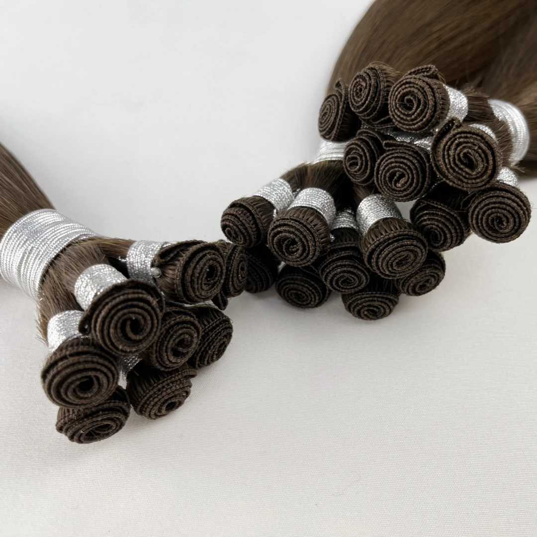 2024ruikang hair Manufacture Hair Supplier 100% Hand Tied Human Hair Weave