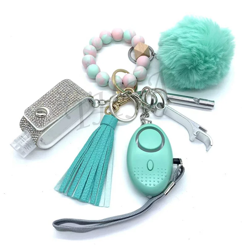 Women Self Defense Supplies Perfume Spray Shell Personal Alarm Kit Self-defense Tool Keychain Set Girls Self Defense Keychain