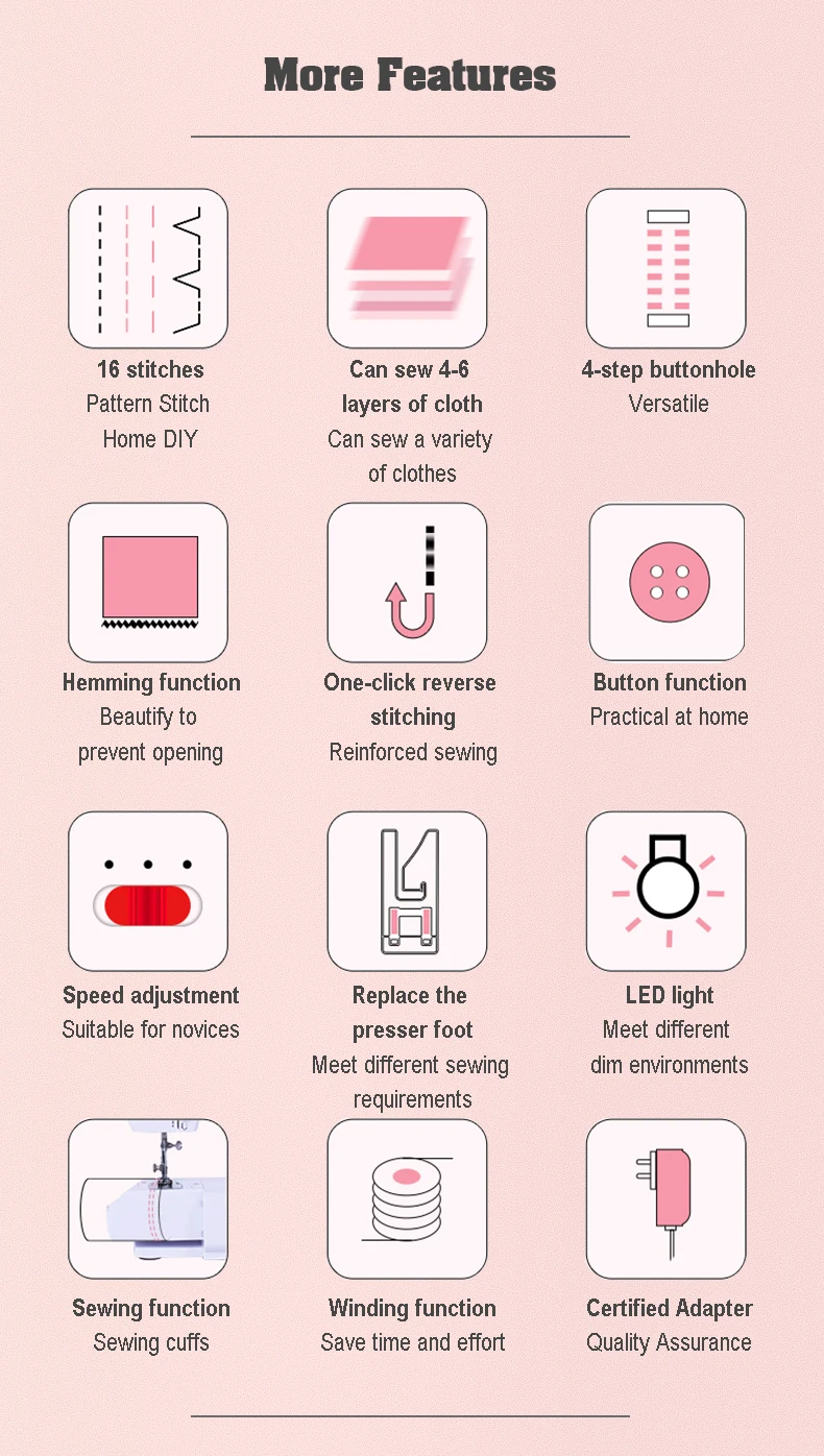 VOF Factory 33rd anniversary celebration FHSM 520 12 stitches household home use sewing machine zigzag overlock sewing machine