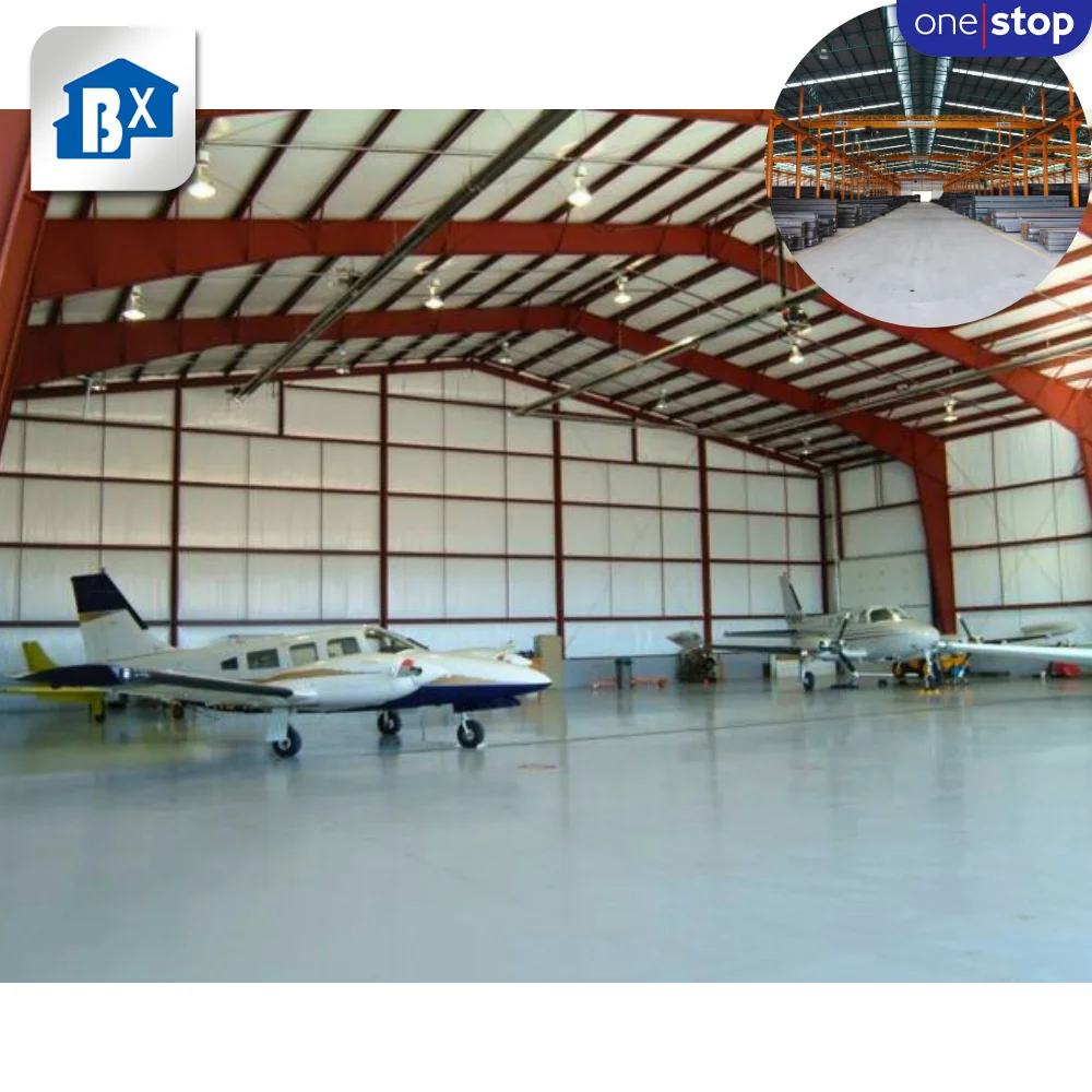 ONE-STOP Service Prefab Aircraft Storage Hangar Prefabricated Steel Hangar , Steel Structure Metal Building Hangar Warehouse