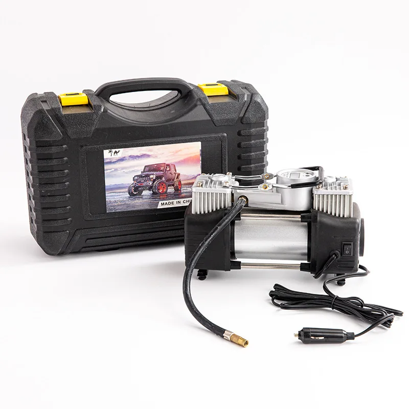 12V 100Psi Metal dual cylinder 30 cylinders Car Auto Portable Mini Electric Air Compressor Kit