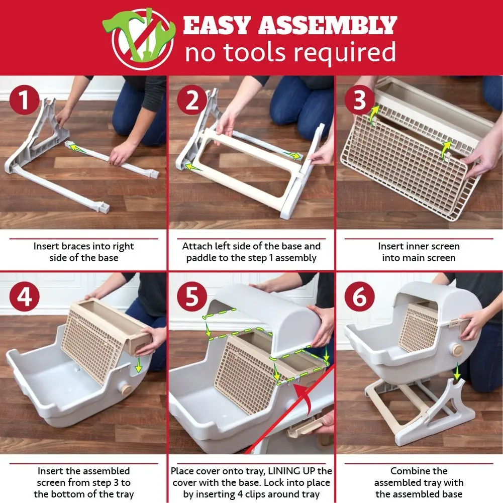 Relaxlines Semi-automatic Quick Cleaning Cat Litter Box Easy Clean  Cats Toilet Pet Grooming Product sifting cat litter box