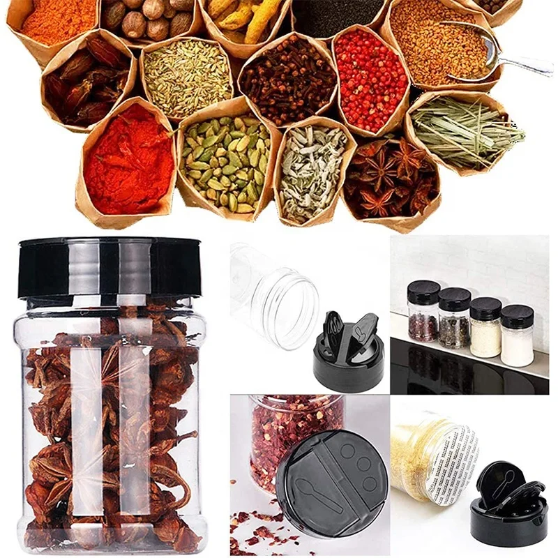 Seasoning Bottles With Lids And Seals Plastic Spice Jars Clear Storage Bottle Container