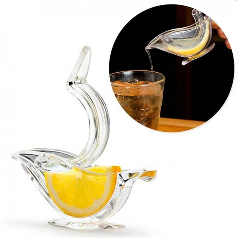 Amazon Top art acrylic bird shape lemon lime squeezer bird slice clear crystal manual juicer press portable lemon squeezer bird
