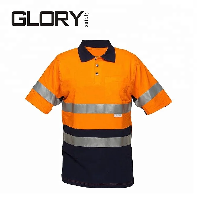Высокая видимость безопасности обеспечивают безопасность труда Светоотражающие Polo футболка с предохранителем и универсальным питанием-от источника переменного или полоски