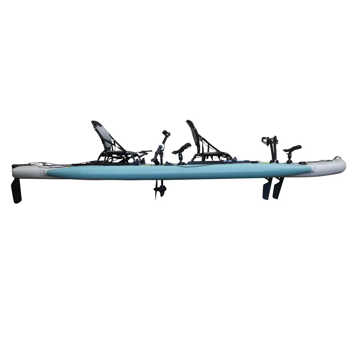 Vicking PVC Pedal Kayak Inflatable  14ft Double-Seat Fishing Canoe Boat with Foot Pedal Drive for Rowing & Fishing