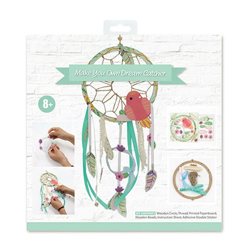 Children Paper Craft Educational DIY Toys Set Wall Hanging Make Your Own Dream Catcher Kit for Kids